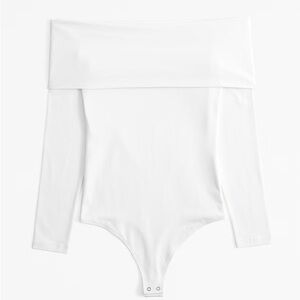 Abercrombie & Fitch White Off-Shoulder Bodysuit